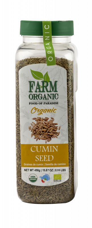 B FARM ORGANIC - Organic Cumin Seeds - 450 GMS - PET JAR