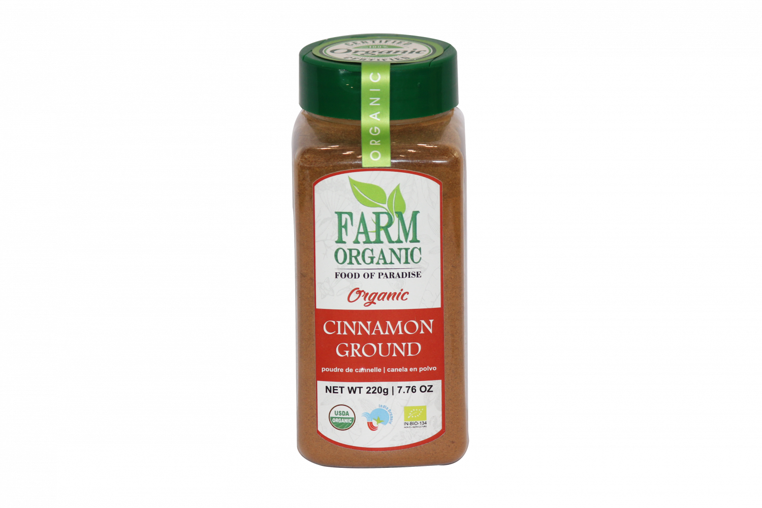 B FARM ORGANIC - Organic Cinnamon Powder - 220 GMS - PET JAR
