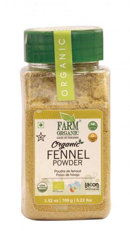 B FARM ORGANIC - Organic Fennel Powder - 100 GMS - PET JAR