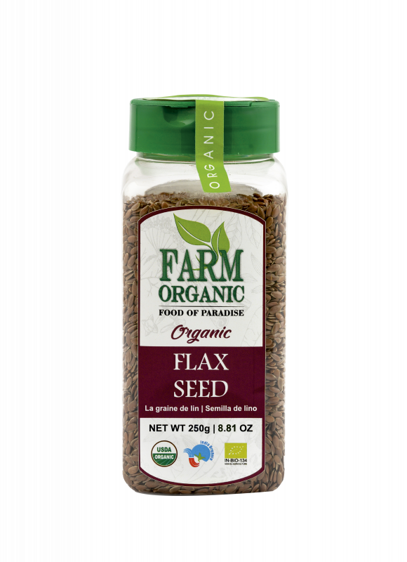 B FARM ORGANIC - Organic Flax Seeds - 250 GMS - PET JAR