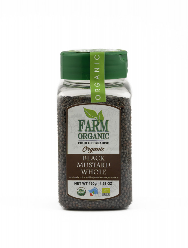 B FARM ORGANIC - Black Mustard Whole - 130 GMS - PET JAR