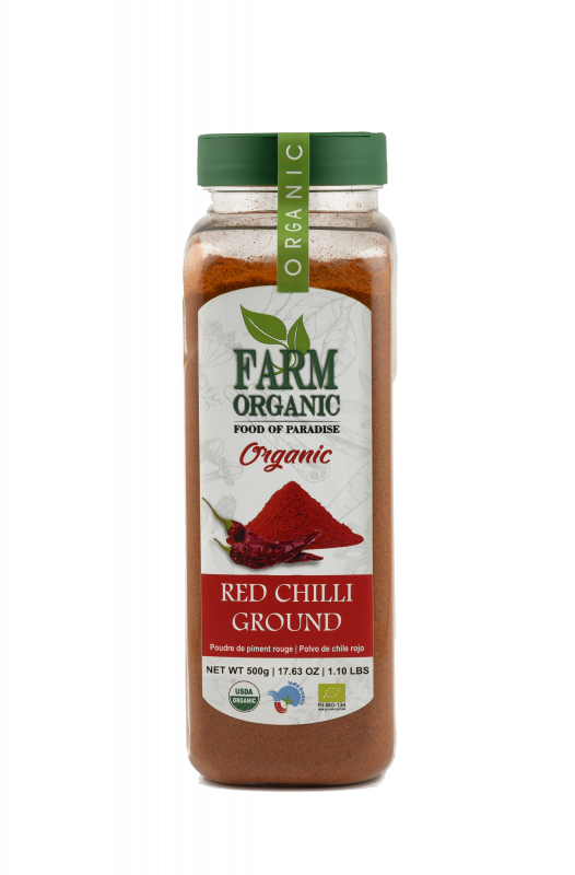 B FARM ORGANIC - Organic Red Chilli Powder - 500 GMS - PET JAR