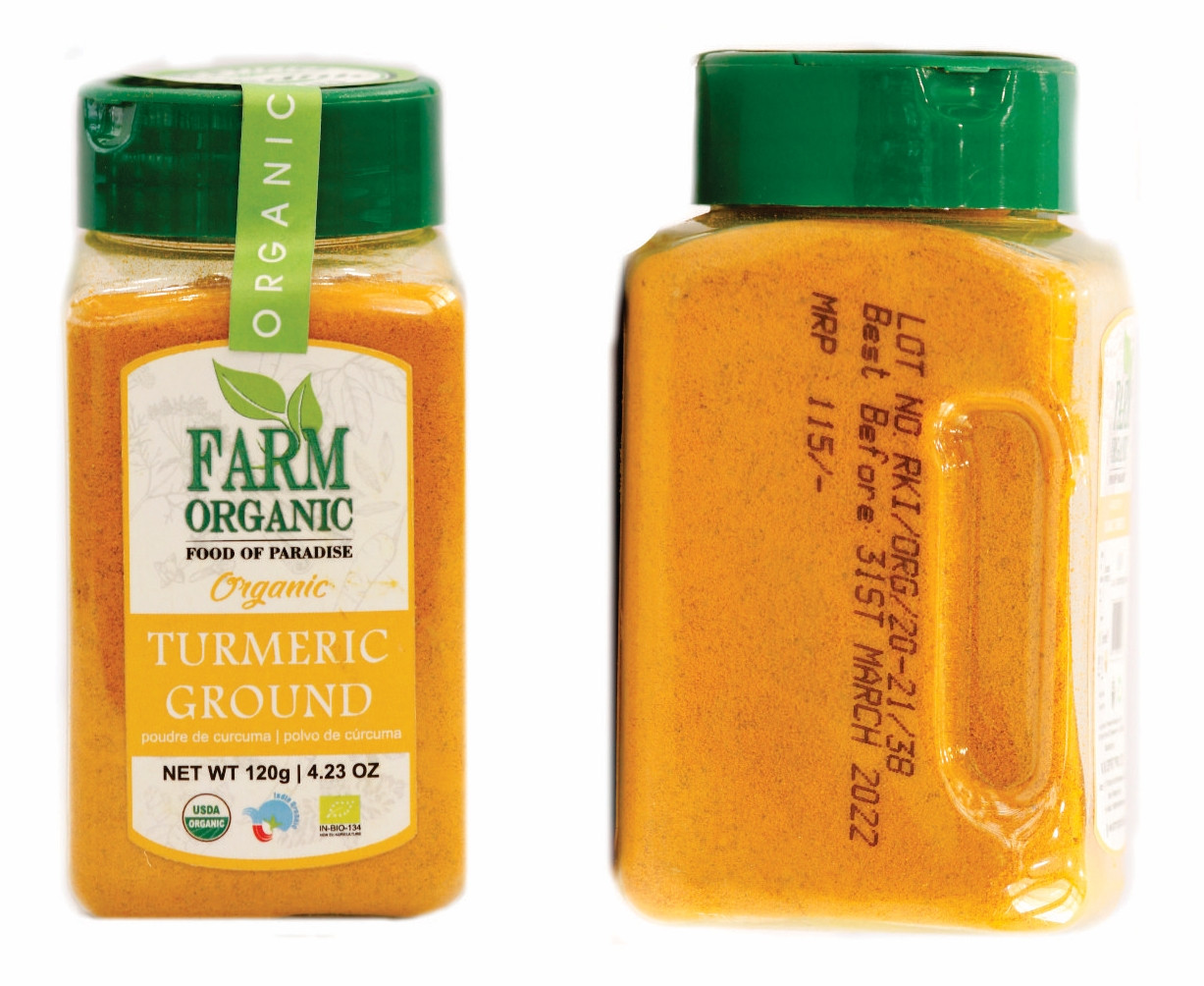 B FARM ORGANIC - Turmeric Ground - 120 GMS - PET JAR