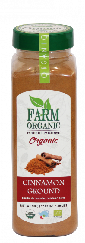 B FARM ORGANIC - Organic Cinnamon Powder - 500 GMS - PET JAR