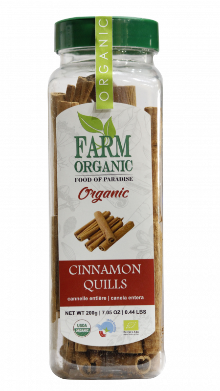 B FARM ORGANIC - Organic Cinnamon Quills - 200 GMS - PET JAR