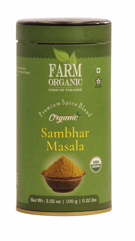 B FARM ORGANIC - Organic Sambar Masala - 100 GMS - TIN