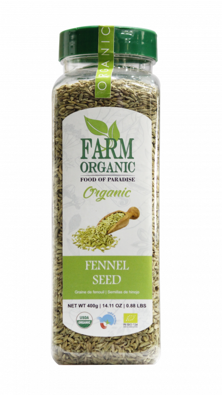 B FARM ORGANIC - Organic Fennel Seeds - 400 GMS - PET JAR