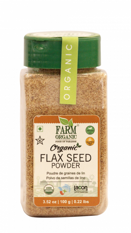 B FARM ORGANIC - Organic Flax Seeds Powder - 100 GMS - PET JAR