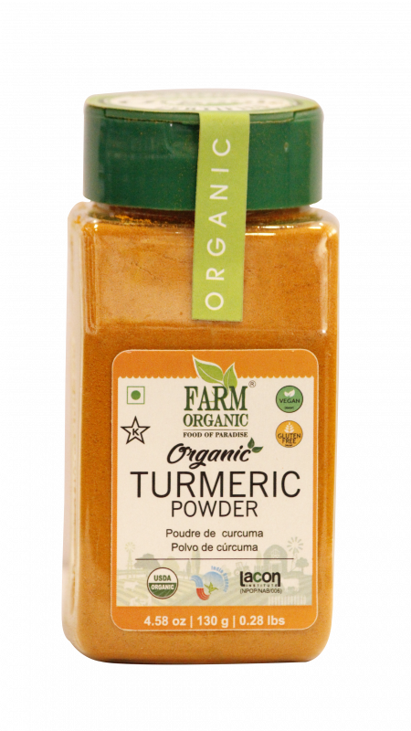 B FARM ORGANIC - Organic Turmeric Ground 5% - 130 GMS - PET JAR