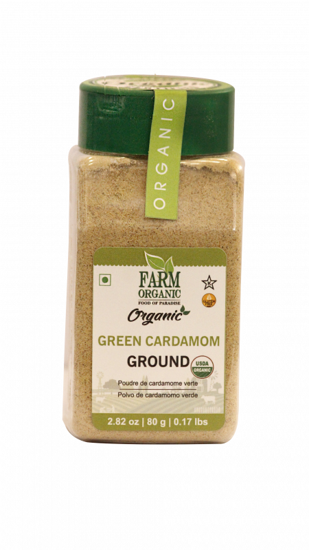 B FARM ORGANIC - Organic Green Cardamom Powder - 90 GMS - PET JAR