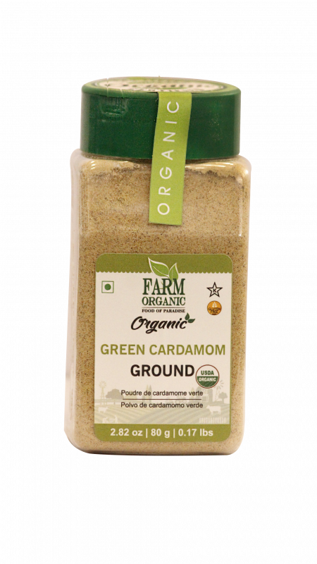 B FARM ORGANIC - Organic Green Cardamom Powder - 050 GMS - GLASS JAR